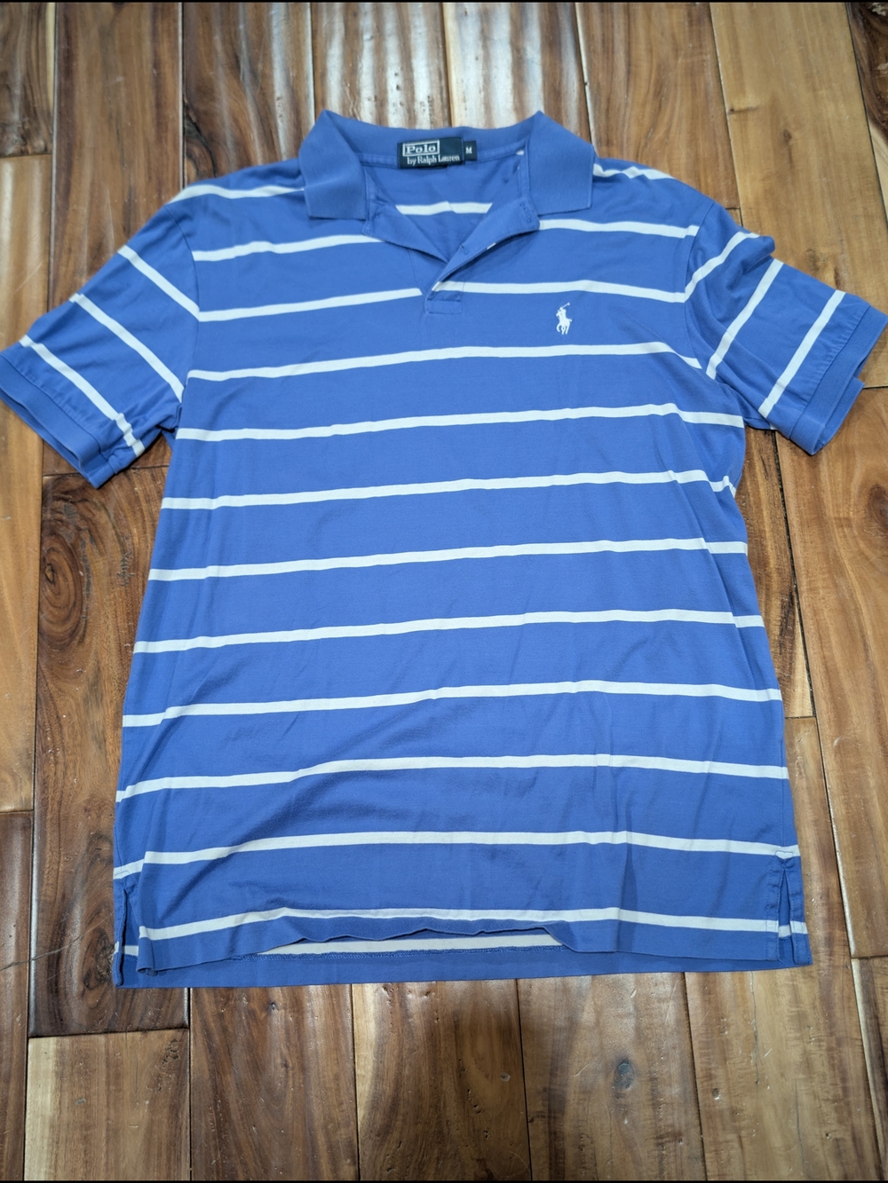 Ralph Lauren Royal Blue and White Striped Polo